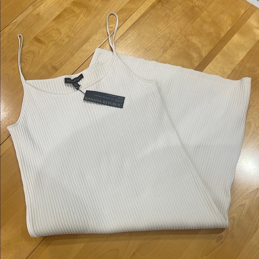 Banana Republic Cream Ribbed Women's Dress - Size L